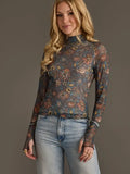Floral Mesh Long Sleeve