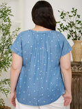 PolkaDot Short Sleeve Henley