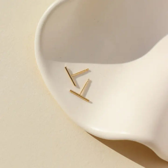 Token Bar Stud Earrings- Nonreturnable