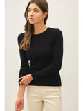 Rib Knit Long Sleeve Pullover