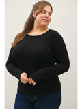 Round Neck Long Sleeve Knit Top