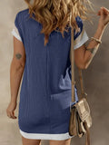 Colorblock Ribbed T Shirt Dress