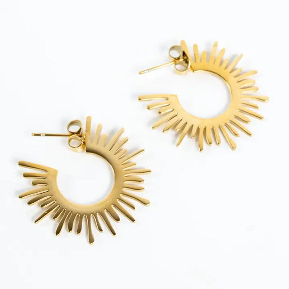 Sunburst Hoop Earring