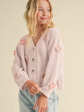 Kids Crochet Flower Cardigan