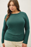 Round Neck Long Sleeve Knit Top