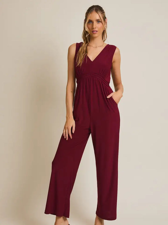 Sleeveless Back Tie Jumpsuit