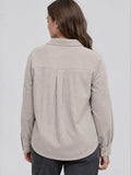 Striped Collared Long Sleeve Top