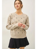 Cozy Dotted Crewneck Sweater