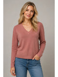 V Neck Long Sleeve Pullover Sweater