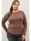 Round Neck Long Sleeve Knit Top