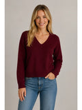 V Neck Long Sleeve Pullover Sweater