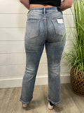 Risen High-Rise CrossOver Straight Jeans