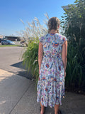 Boho Floral Print Ruffled Sun Dress