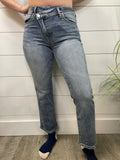 Risen High-Rise CrossOver Straight Jeans