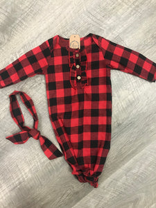 Baby Gown Tie Bottom Set