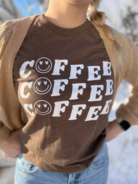 Smiley Coffee Graphic T-Shirt