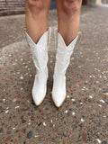 White Embroidered CowGirl  Boots