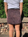 Patch Pocket Distressed Wash Denim Skirt