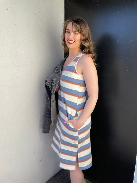 Striped Terry Tank Dress