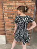 Floral V-Neck Mini Dress With Hidden Shorts