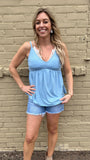 Solid BabyDoll Style Sleeveless Top